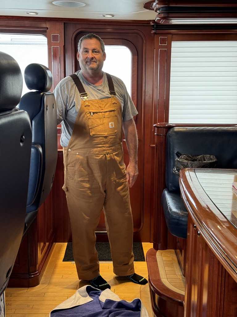 Jerry working aboard yacht